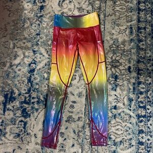 Curves n Combatboots Rainbow Shimmer Leggings